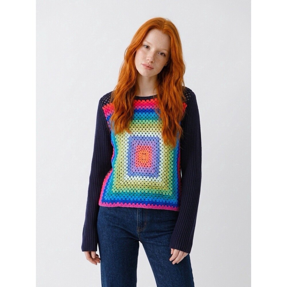 Pistola Crochet Colorful Sweater Size S 4-6 NEW With Tags